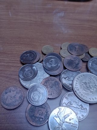 Lott di monete americane e spagnole