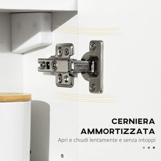 Mueble de Baño con Espejo, 2 Puertas y Estantes Regulables, Espejo de Baño Contenedor en Aglomerado y Vidrio, Diseño de Pared, 48X15X45 Cm, Blanco