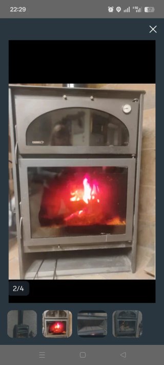Estufa de leña con horno