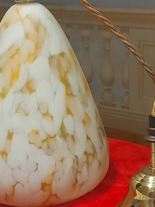 Lampadario Vetro Murano Soffiato Oro Bianco