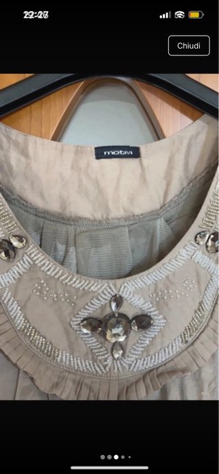 Canotta gioiello Motivi Beige/Oro Taglia Unica