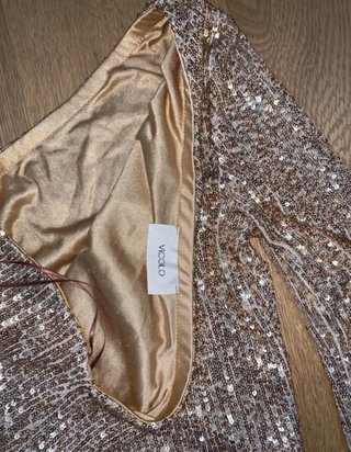 Vicolo Abito Argento Paillettes Monospalla