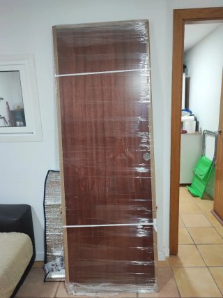 Puerta de madera sapeli maciza para colgar