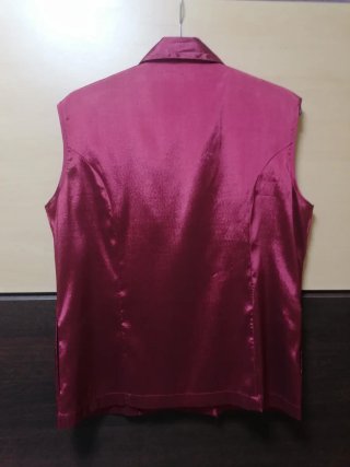 Blusa/chaqueta sin mangas color burdeos