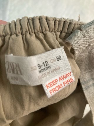 Pelele Zara Rayas Beige y Azul