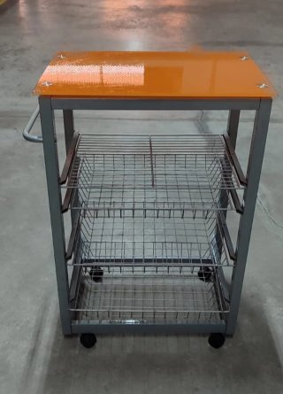 Camerino naranja y metal con ruedas
