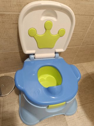 Orinal infantil azul y verde Trono del principe