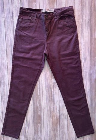 Pantalones Denim Co. Mujer Talla 42 Marrón/Morado