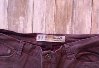 Pantalones Denim Co. Mujer Talla 42 Marrón/Morado