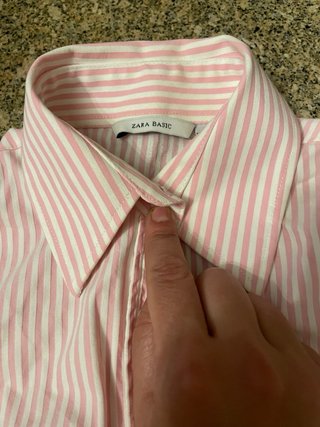 Camisa Zara Rayas Rosas Talla M