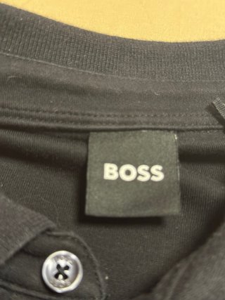 Polo Boss manga larga negro talla S