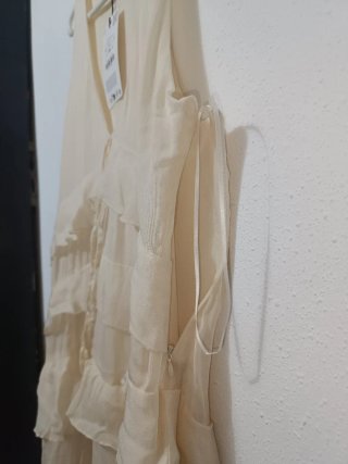 Vestido largo Zara volantes talla L