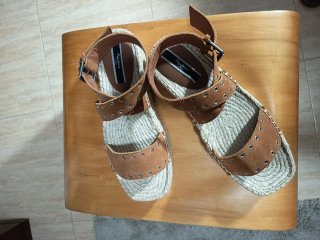 Sandalias Pepe Jeans Piel Cuña Esparto