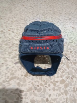 Casco Rugby Kipsta Azul y Rojo