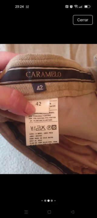 Pantalón chino Caramelo hombre Talla 42