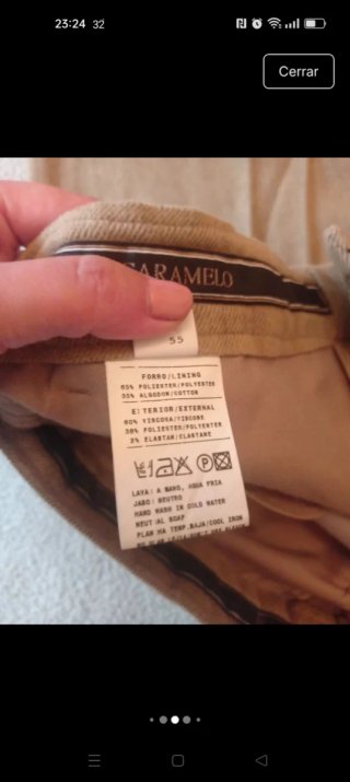 Pantalón chino Caramelo hombre Talla 42