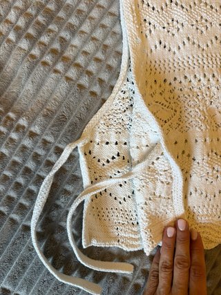 Top de punto Zara blanco