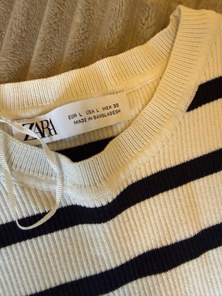 Top Zara Rayas Punto con Lazada
