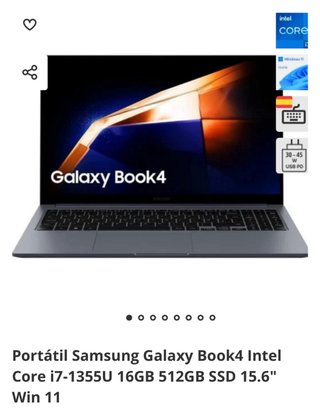 Portátil Samsung Galaxy Book4 i7 Nuevo