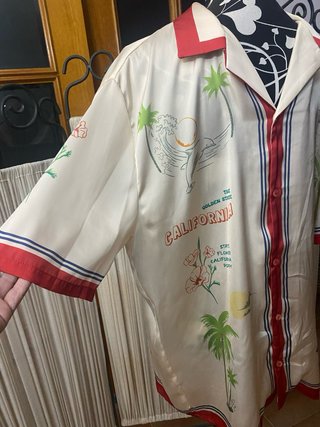 Camisa Zara Man Satinada Estampada