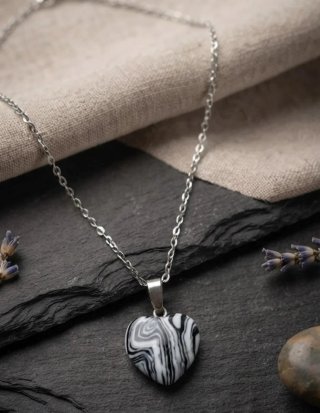 Colgante Corazón Acero y Piedra