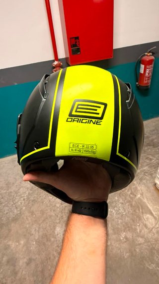 Casco Moto Integral Negro y Amarillo ORIGINE
