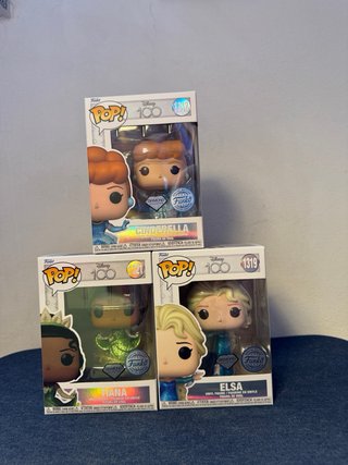 Funko Pop! Disney 100 Cinderella, Tiana, Elsa