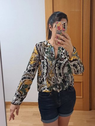 Camisa estampada manga larga