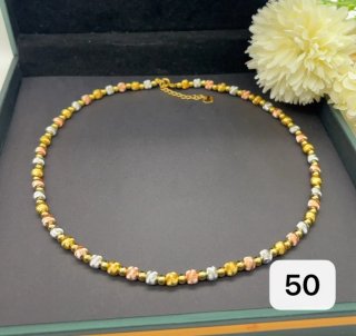 Collana sfere oro, argento, rosa