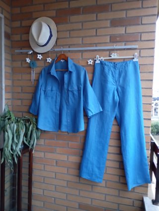 Conjunto lino azul