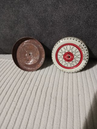 2 piezas Rueda  juguete hojalata SFA Paris años 50