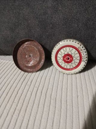 2 piezas Rueda  juguete hojalata SFA Paris años 50