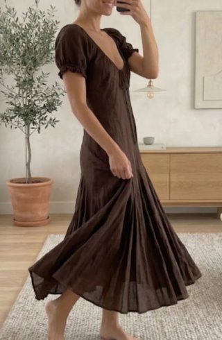 Vestido largo Zara marrón viral