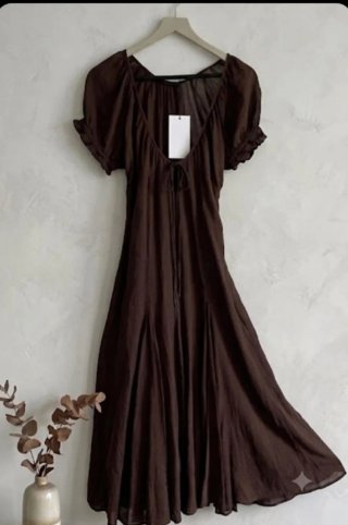 Vestido largo Zara marrón viral