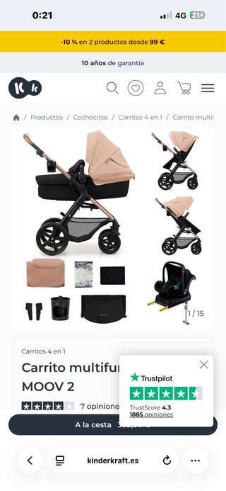 Carrito 3 en 1 Kinderkraft MOOV 2