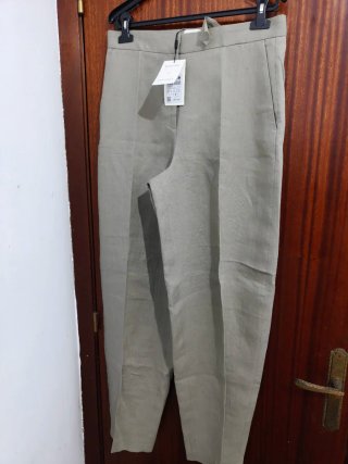 Pantalón Massimo Dutti Lino Mujer Talla XS