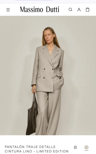 Pantalón Massimo Dutti Lino Mujer Talla XS