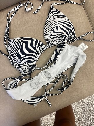 Bikini zebrato bianco e nero - Taglia L
