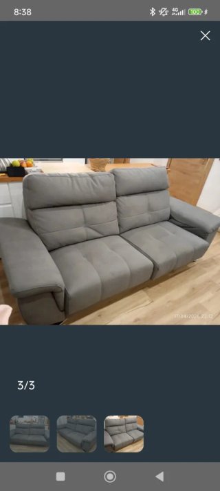 Sofá gris de tela