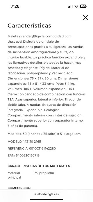 Maleta upscape rígida Samsonite grande