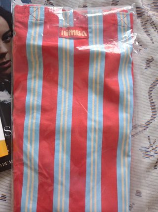 Bolso nuevo Himba rayas rojas y azules