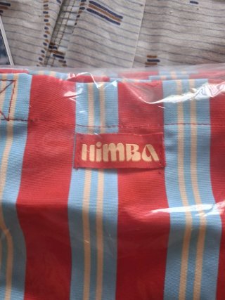 Bolso nuevo Himba rayas rojas y azules