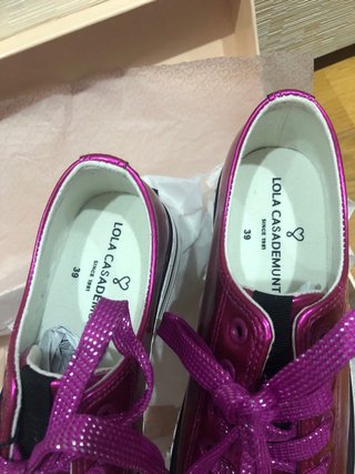 Deportivas Lola Casademunt Rosa Metalizado
