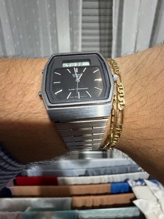 Reloj Seiko Analógico-Digital Plata Negro
