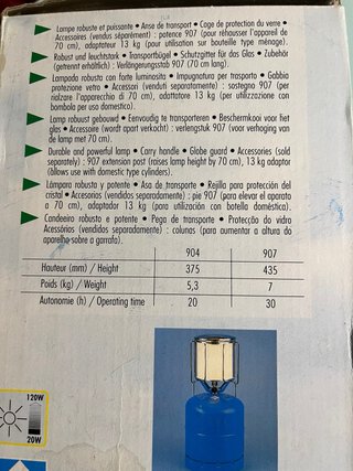 Lámpara de gas Campingaz Lumogaz RS 180
