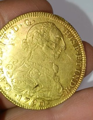 Moneda Oro 8 Escudos 1790 Carlos IV 27gr