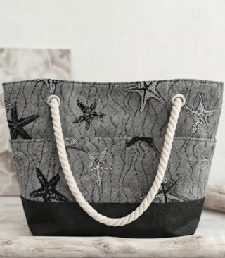 Bolsa de playa con estrellas de mar