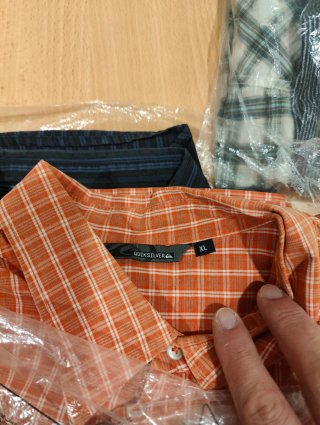 Camisa Quiksilver naranja cuadros manga corta