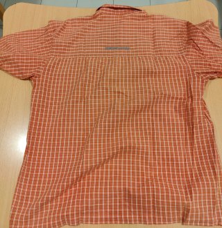 Camisa Quiksilver naranja cuadros manga corta
