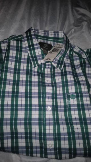 Camisa Timberland Cuadros Verde Talla S